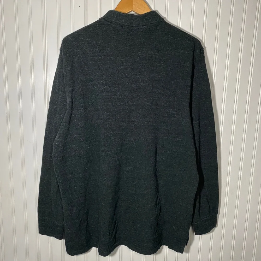 Polo Ralph Lauren Preppy Dark Grey Long Sleeve Polo Top Classic Fit Essential XL